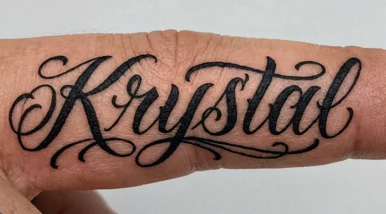 Custom script tattoo reading Krystal